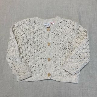 ザラキッズ(ZARA KIDS)のにしこ様✳︎zara kids 透かし編みカーディガン　86cm(カーディガン/ボレロ)