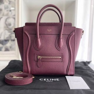 セリーヌ(celine)の未使用に近い☆　セリーヌ　ラゲージ　ナノ　2way　ダークパープル　2020年(ハンドバッグ)