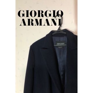 ジョルジオアルマーニ(Giorgio Armani)のジョルジオアルマーニ　チェスターコート　カシミヤ混　イタリア製　ネイビー(チェスターコート)