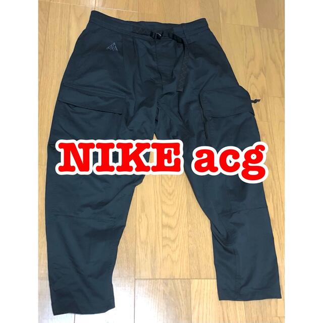 NIKE(ナイキ)のタイ様）NIKE ACG ウーブンカーゴパンツ ブラック Lサイズ メンズのパンツ(ワークパンツ/カーゴパンツ)の商品写真