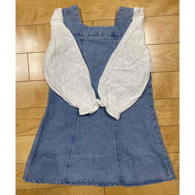 デニムワンピース　130㎝ キッズ/ベビー/マタニティのキッズ服女の子用(90cm~)(ワンピース)の商品写真