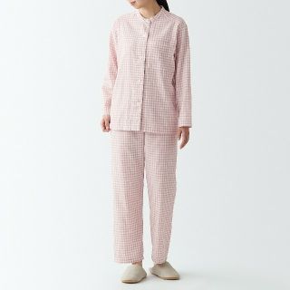 ムジルシリョウヒン(MUJI (無印良品))の★新品★ 無印良品 脇に縫い目のない二重ガーゼスタンドカラーパジャマ／Ｌ～XL(パジャマ)