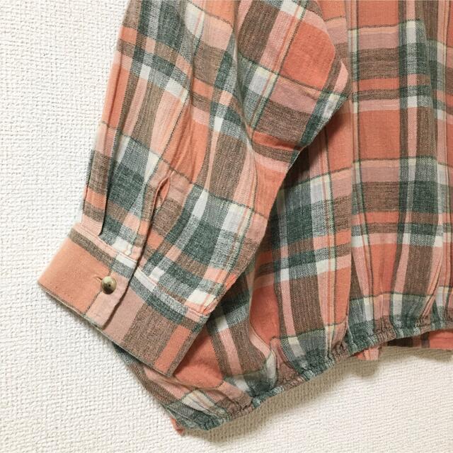 MidiUmi/コットンリネンチェックワイドシャツ 4