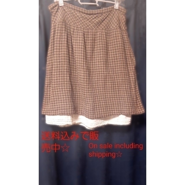 elefee　スカート　綿100% レディースのスカート(ひざ丈スカート)の商品写真