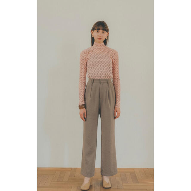 CLANE◆新品 SOFT OX BACK SLIT PANTS ベージュ 1レディース