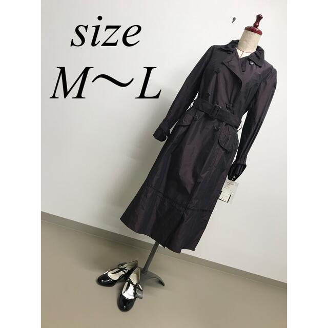 ZARA - 紫 サテンコート m～L アウター きれいめ ベルト付 春夏