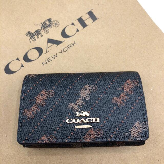 新品coach リング キー ケース ホース キャリッジ ドット