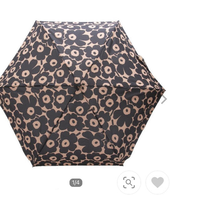 marimekko(マリメッコ)のマリメッコ　ピックイネン　ウニッコ　ブラウン×ブラック　おりたた 折りたたみ傘 レディースのファッション小物(傘)の商品写真