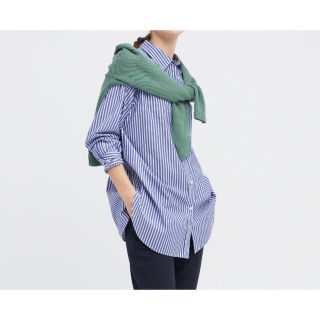 ユニクロ(UNIQLO)のUNIQLO コットンストライプロングシャツ(シャツ)