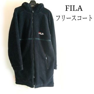 フィラ(FILA)のFILA フーディー ジップアップ フリース ハーフコート(紺色)(その他)