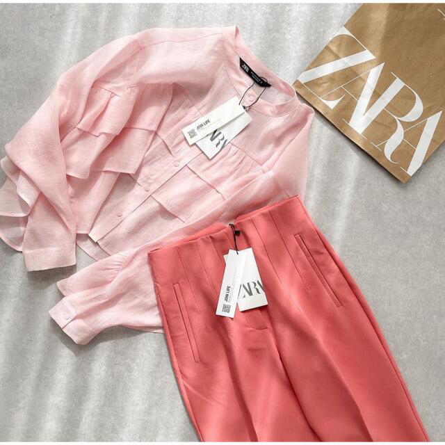 【ZARA】ザラ M フリルロマンティックブラウス シャツ ティアード