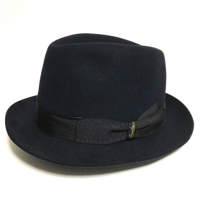 Borsalino(ボルサリーノ)のBorsalino ボルサリーノ ハット ネイビー 中古 メンズの帽子(ハット)の商品写真