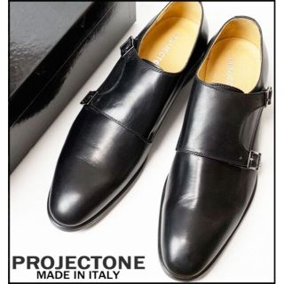 バーニーズニューヨーク(BARNEYS NEW YORK)の伊製PROJECTONEレザーダブルモンクストラップシューズ41/42/43(ドレス/ビジネス)