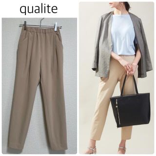 カリテ(qualite)の【格安】qualite 2wayストレッチタックパンツ　ベージュ　サイズ32(カジュアルパンツ)