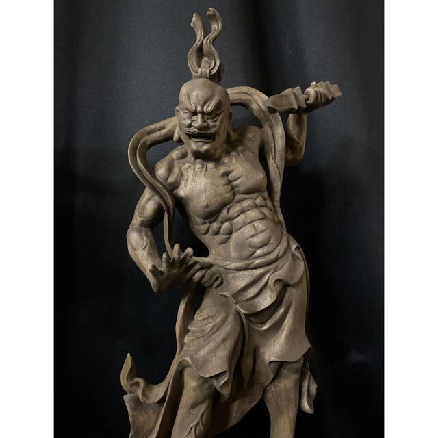 特大72cm 井波彫刻 楠材 時代彫刻 仏師手仕上げ品 仁王像 金剛 特大72cm 井波彫刻 楠材 時代彫刻 仏師手仕上げ品 仁王像 金剛