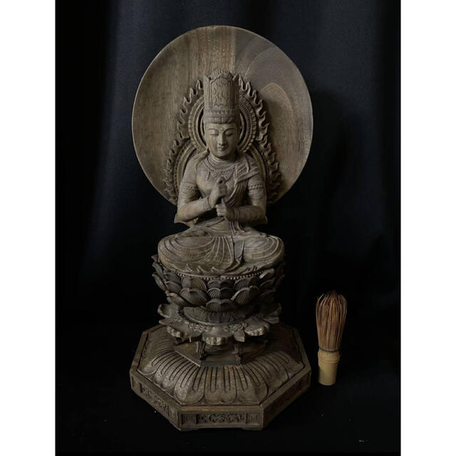 高40cm 井波彫刻 一刀彫り 時代彫刻 木彫仏教 仏師で仕上げ品 大 高40cm 井波彫刻 一刀彫り 時代彫刻 木彫仏教 仏師で仕上げ品 大