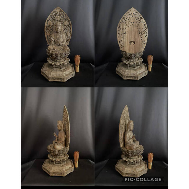 高40cm 井波彫刻 　時代彫刻　仏教工芸品　仏師で仕上げ品　観音菩薩座像美術品/アンティーク