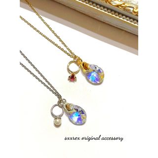 No.431 ヘッドチャーム❤1粒SWAROVSKIとバースデーベビーリング(チャーム)