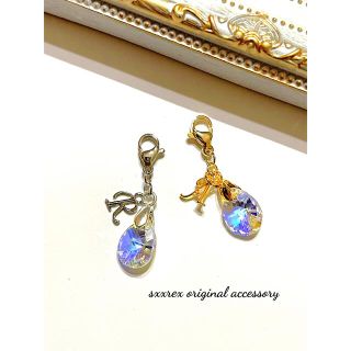 No.432 MASKチャーム❤1粒SWAROVSKIとイニシャル(チャーム)