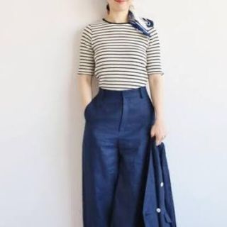 イエナ(IENA)の美品  IENA sese  ワッフルボーダークルーネックプルオーバー(カットソー(半袖/袖なし))