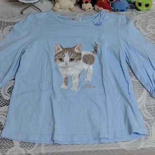 エニィファム(anyFAM)の最終値下げ★美品☆エニィファム　ねこちゃん柄　七分袖Tシャツ　140cm(Tシャツ/カットソー)