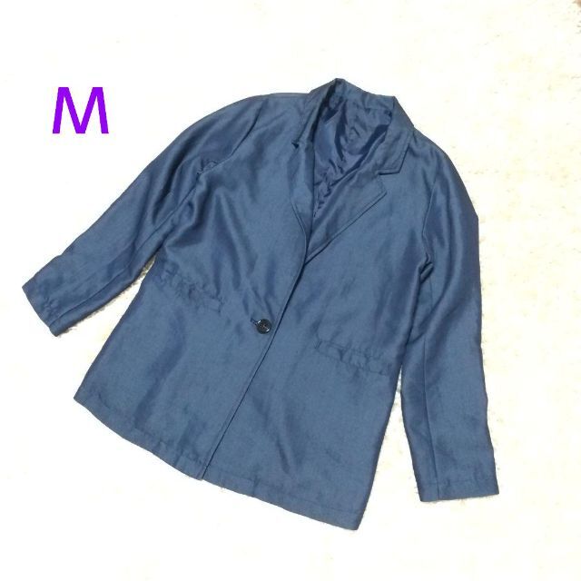 ジャケット レディース Mサイズ 青 レディースのジャケット/アウター(テーラードジャケット)の商品写真