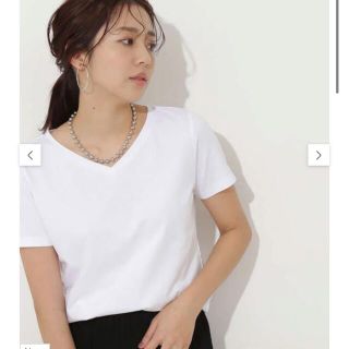 ナチュラルビューティーベーシック(NATURAL BEAUTY BASIC)の【新品】オーガニックコットンベーシックTシャツ Vネック(Tシャツ(半袖/袖なし))