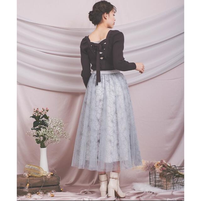 のスカート Noela ノエラ 花柄 フロッキーチュールスカートの通販 by ...