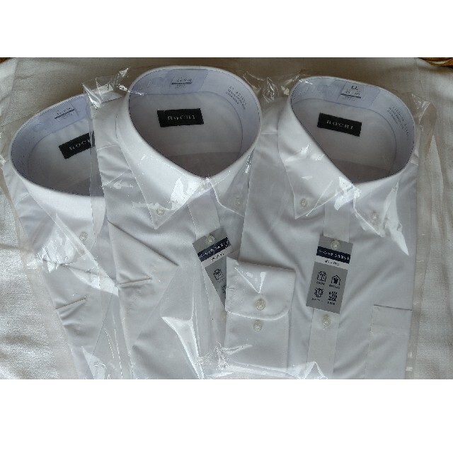 形態安定ボタンダウン半袖ワイシャツ(白 2枚)+長袖ワイシャツ