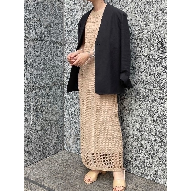 TODAYFUL(トゥデイフル)の【TODAYFUL】Dobby Linen Jacket 黒ジャケット春夏羽織り レディースのジャケット/アウター(テーラードジャケット)の商品写真