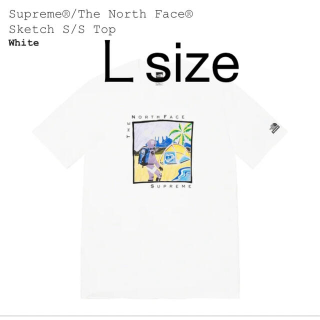 即日発送 Supreme L White Sketch face north the supreme - Tシャツ⁄カットソー(半袖⁄袖なし)