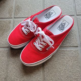 ヴァンズ(VANS)のVANS　AUTHENTIC　ミュール　赤スニーカー　25.5cm(スニーカー)