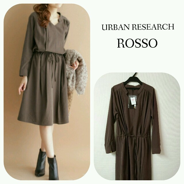 URBAN RESEARCH ROSSO(アーバンリサーチロッソ)の値下げ中★今季新品★スウェードサテン切替ワンピース レディースのワンピース(ひざ丈ワンピース)の商品写真