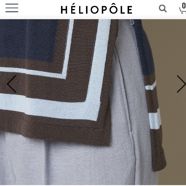 heliopole(エリオポール)のエリオポール ノースリーブニット 38 ブラウン×ブルー レディースのトップス(ニット/セーター)の商品写真