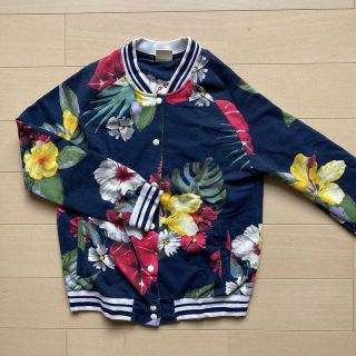 ザラキッズ(ZARA KIDS)のZARA girls 花柄 コットン素材 ブルゾン 140cm(ジャケット/上着)