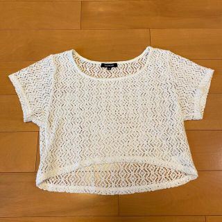 オリンカリ(OLLINKARI)のOLLINKARI 鍵編み　レース　透かし　トップス　クロップド丈　(Tシャツ/カットソー)