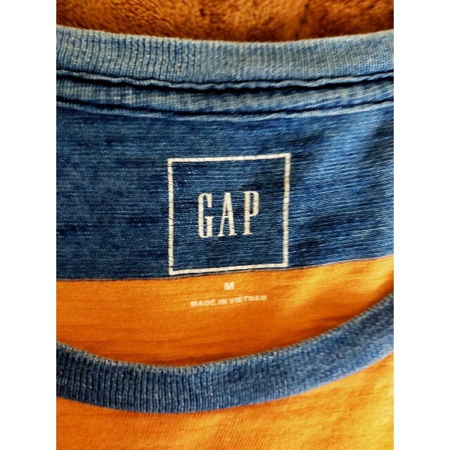 GAP(ギャップ)のGAP ロングTシャツ ブラウン/ネイビー ボーダー USED 美品 送料込 メンズのトップス(Tシャツ/カットソー(七分/長袖))の商品写真