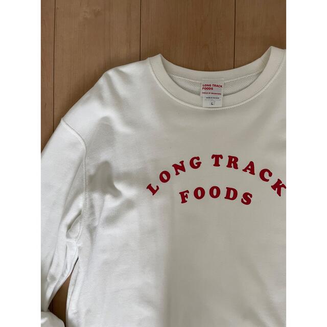 YAECA(ヤエカ)のLONG TRACK FOODS LOGOスウェット(白)Lサイズ レディースのトップス(トレーナー/スウェット)の商品写真