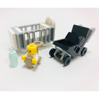 レゴ(Lego)の【新品未使用】レゴ　ベビーベッド　ベビーカー　赤ちゃん　哺乳瓶　抱っこ紐(知育玩具)