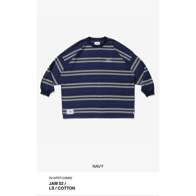 22ss wtaps JAM 02 /LS /COTTON NAVY XL - Tシャツ/カットソー