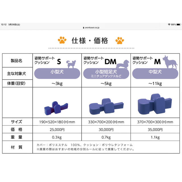 犬用　サポートクッション　リラクッションの代用としても その他のペット用品(犬)の商品写真