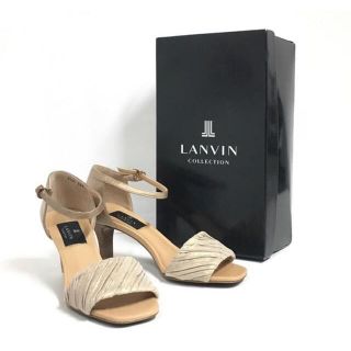 ランバン(LANVIN)の新品　ランバン　アンクルストラップドレープ サンダル 23.5cm　20G133(サンダル)