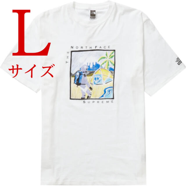 supreme thenorthface Tシャツ 白　Lサイズ