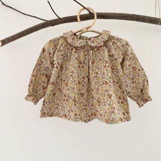 キッズ　花柄　ブラウス　90〜110cm(ブラウス)