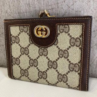 グッチ(Gucci)のGUCCI オールドグッチ  GGスプリーム 二つ折り財布 ブラウン 茶色(財布)