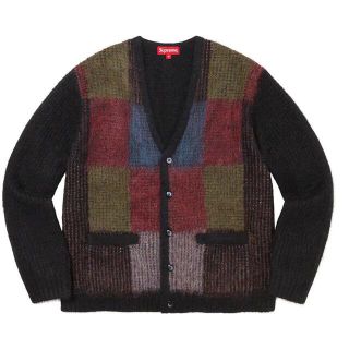 シュプリーム(Supreme)のXL 黒 Supreme Brushed Grid Cardigan 新品(カーディガン)