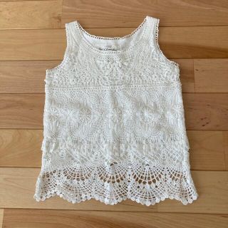 エイチアンドエム(H&M)のH&M♡レースタンクトップ♡110センチ♡オフホワイト(Tシャツ/カットソー)