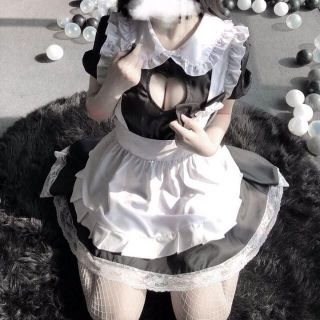 【5点セット】メイド セクシーコスプレ メイド服 ブラック フリル(衣装一式)