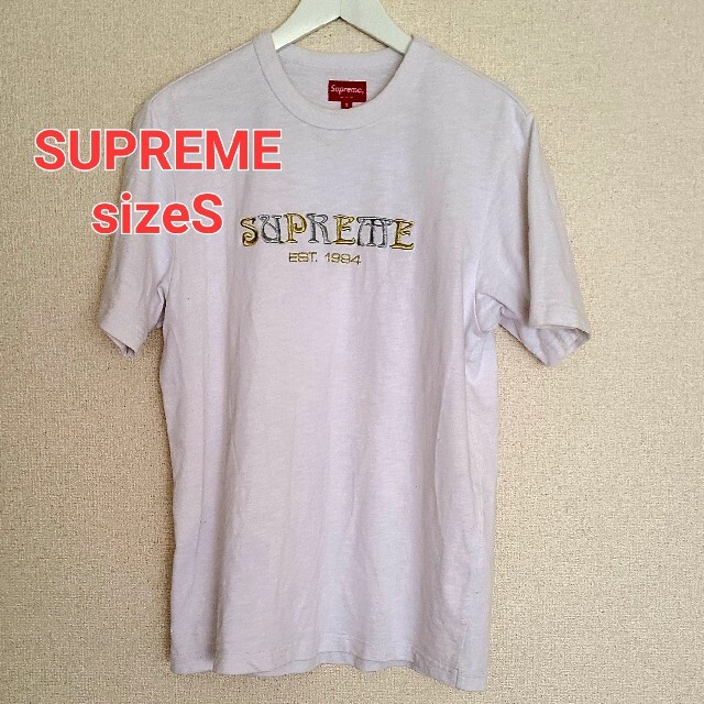 Supremeシュプリーム18AW フロントロゴ刺繍tシャツ ホワイトsizeS - T ...