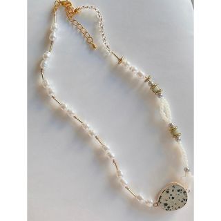 ザラ(ZARA)のno.121 beads necklaceダルメシアンジャスパー(ネックレス)